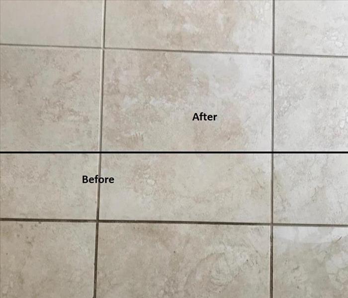 Before and after of tile cleaning